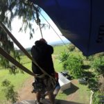 Rappelling to the Ground at Kohala Zipline